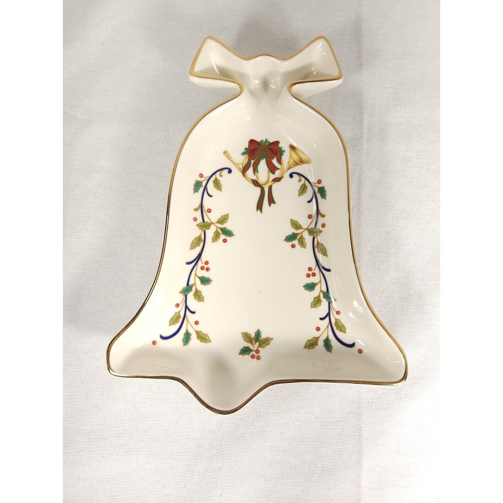 Mikasa Holiday Elegance Fine Porcelain Bell Shaped Christmas Candy Dish